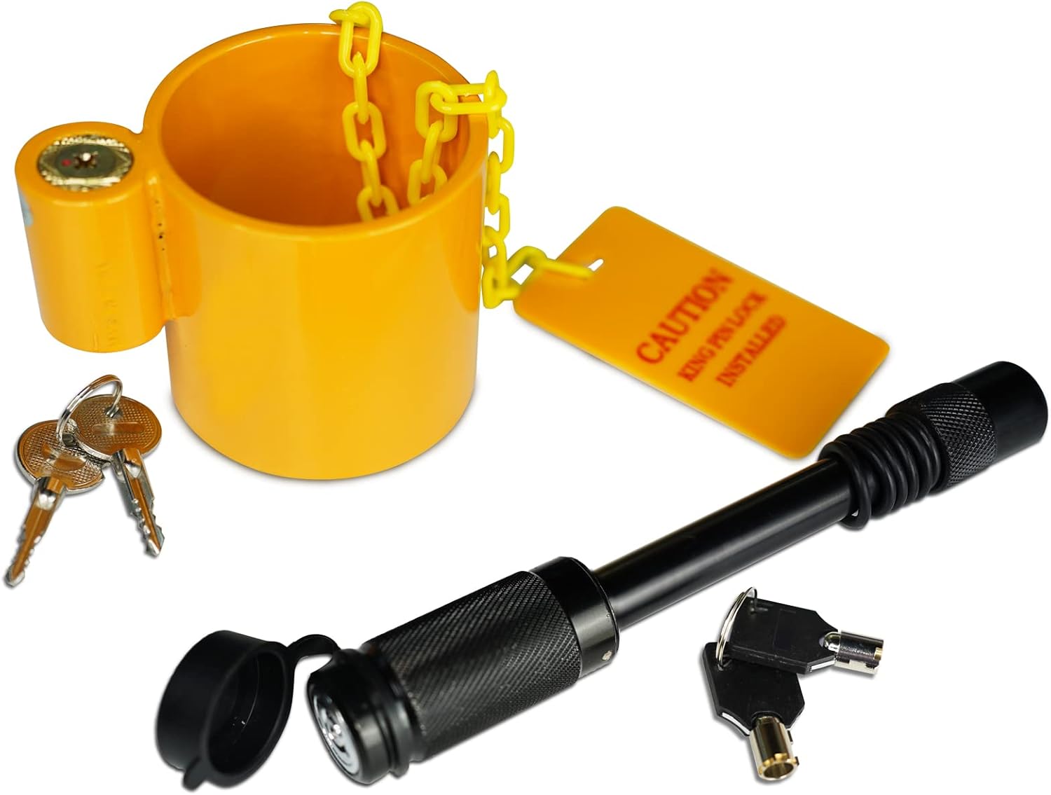 ENJ 2 Pack Pin Lock kit (One Wheel King Pin Lock;One Trailer Hitch Pin Lock),Keyed