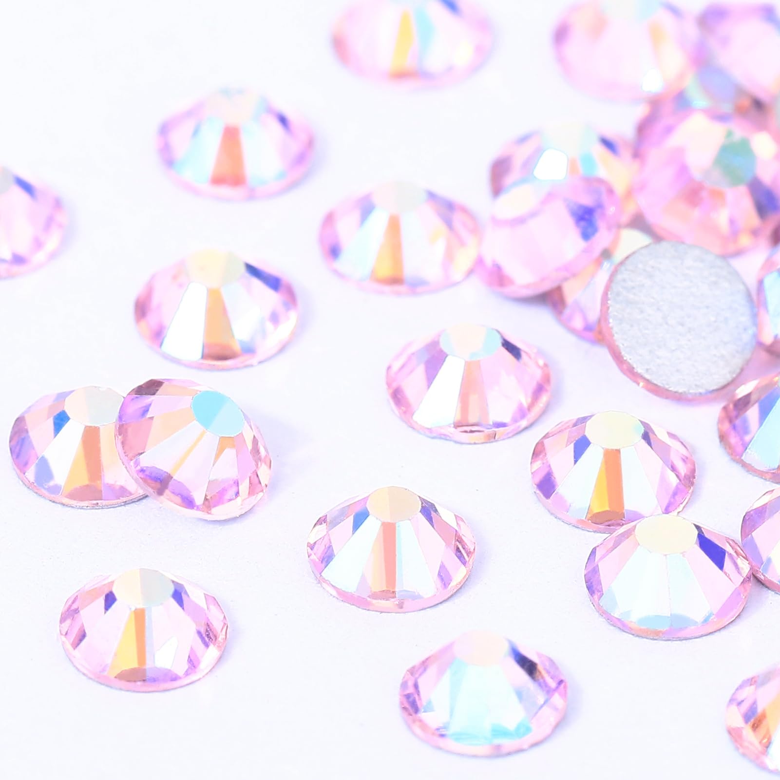 Diamantes de imitación SS16 (3,8-4,0 mm), parte trasera plana, cristal rosa AB