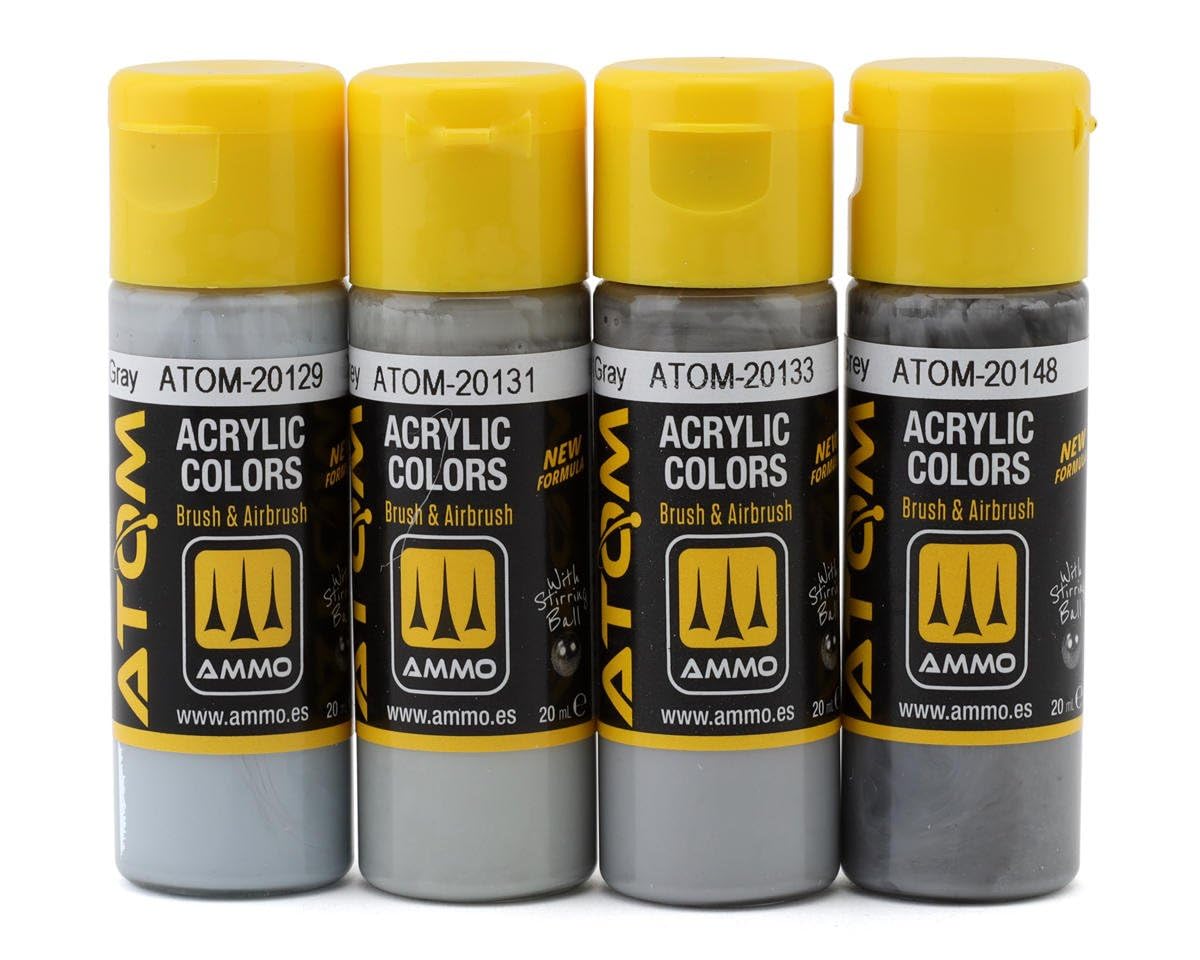Mig Jimenez AMMO by USAF Gray Colors Set for Modern Reactors - 4 ATOM Acrylic Paints - ATOM-20900