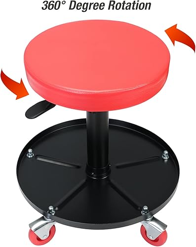 Miniatura 5 de BIG RED ATRHL6201R Torin - Asiento neumático de arrastre para tallertaller de rodadura de servicio pesado Taburete mecánico acolchado ajustable con