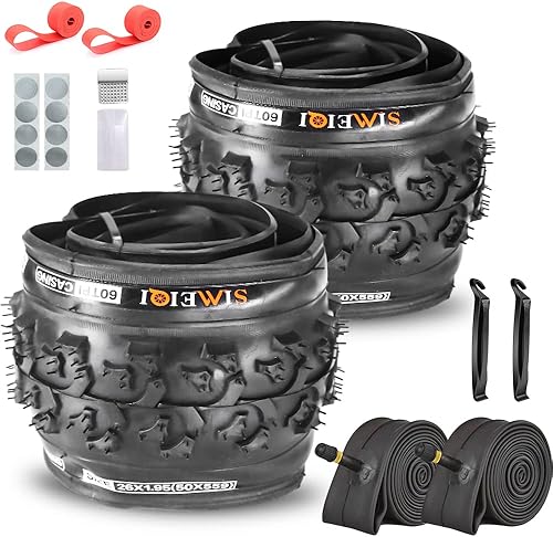 Miniatura 9 de SIMEIQI Paquete de 2 neumáticos de bicicleta de montaña de 26 x 1.95 pulgadas, 20 x 2.125 pulgadas, 60 TPI para neumáticos de bicicleta de montaña