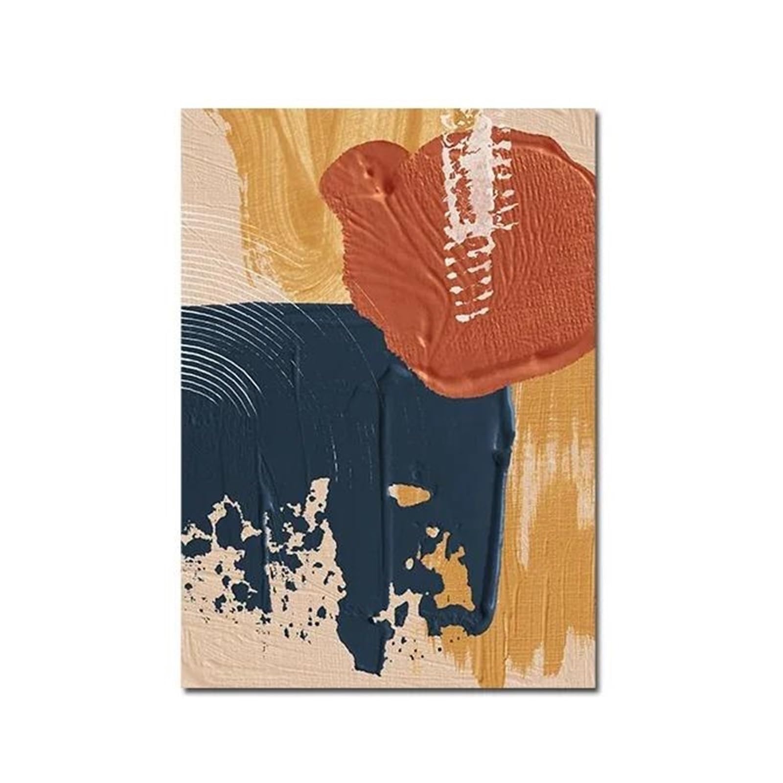 Impression sur toile abstraite moderne decoration murale salon bleu orange 40x60
