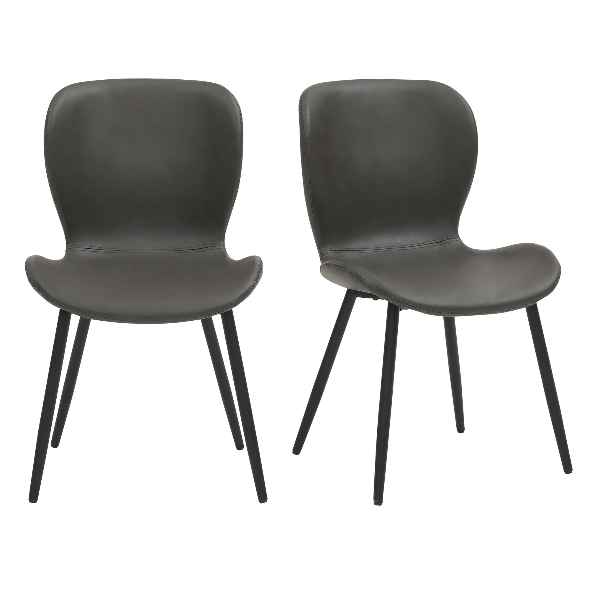 Chaise de salle à manger en métal revêtu de poudre lot de 2