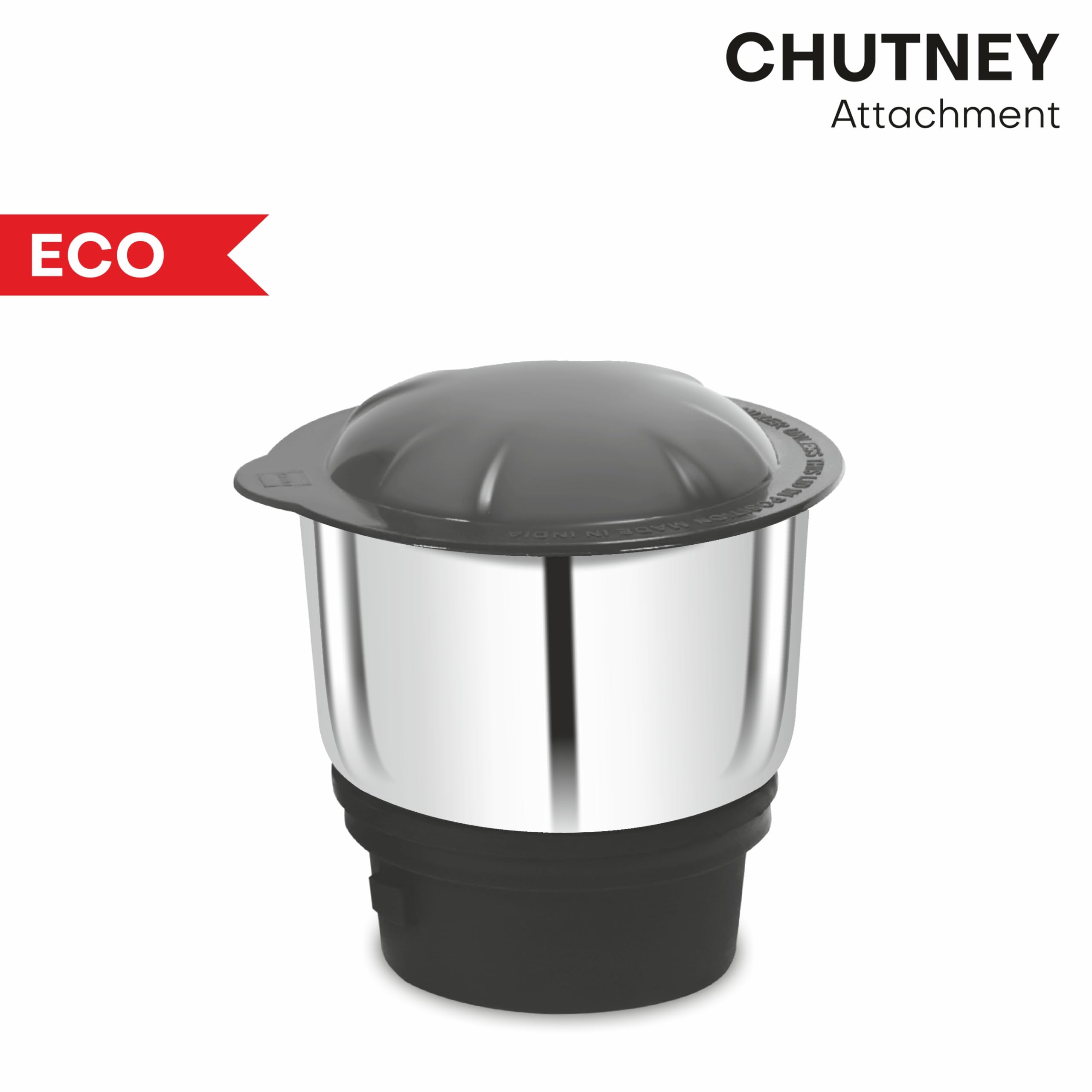 Benito ECO Stainless Steel Chutney Jar(400ml) for Mixer Grinder – Compatible with 4-Teeth Coupler & Dual Locking System — Amazon image 7