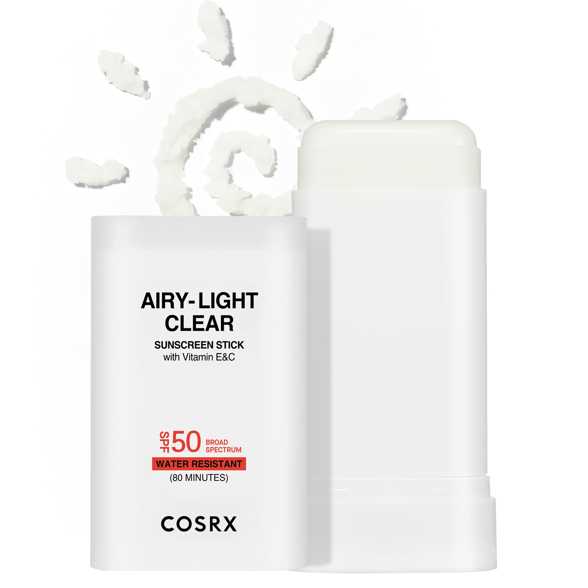 COSRX Airy-Light Clear Sunscreen Stick with Vitamin E C SPF 50 0 67 oz 19g Lightweight Travel Essentials