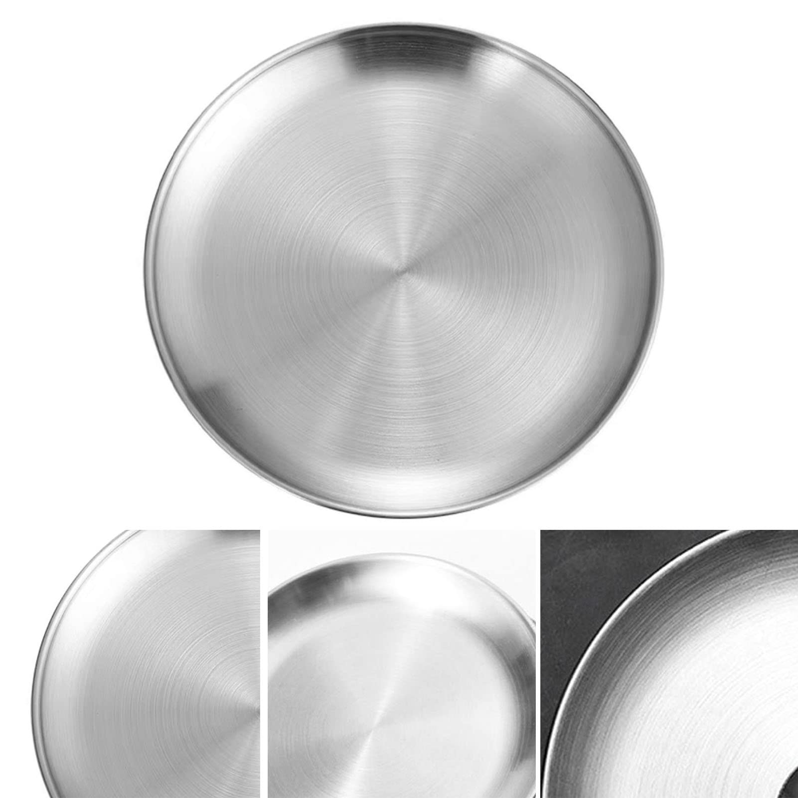 WOHPNLE 11.8in Pizza Pan, Non Stick Stainless Steel Pizza Crisper Pan Round Bakeware Food Serving Plate for Oven Kitchen Baking Home Restaurant
