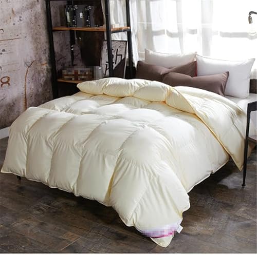 Miniatura 4 de Edredón 100% plumón de ganso, acolchado, cómodo, tamaño King, Queen, manta gruesa de invierno, edredón de color sólido