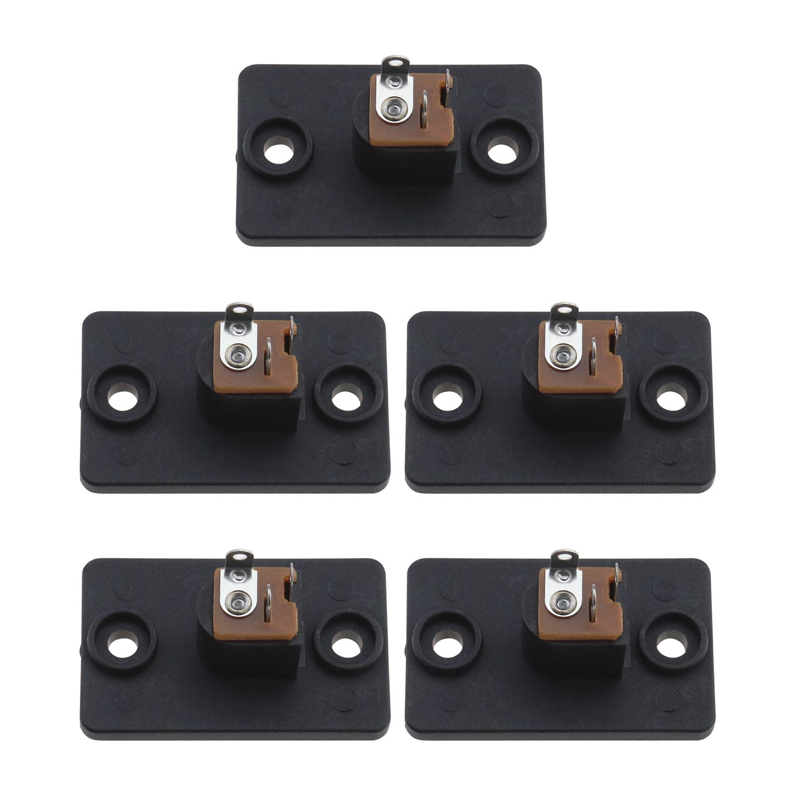 5Pcs Female Socket Panel Replacement DC Power Connector Female Panel Mount Electronic Accessories for MP3 MP4 DVD Audio Digital Products Black