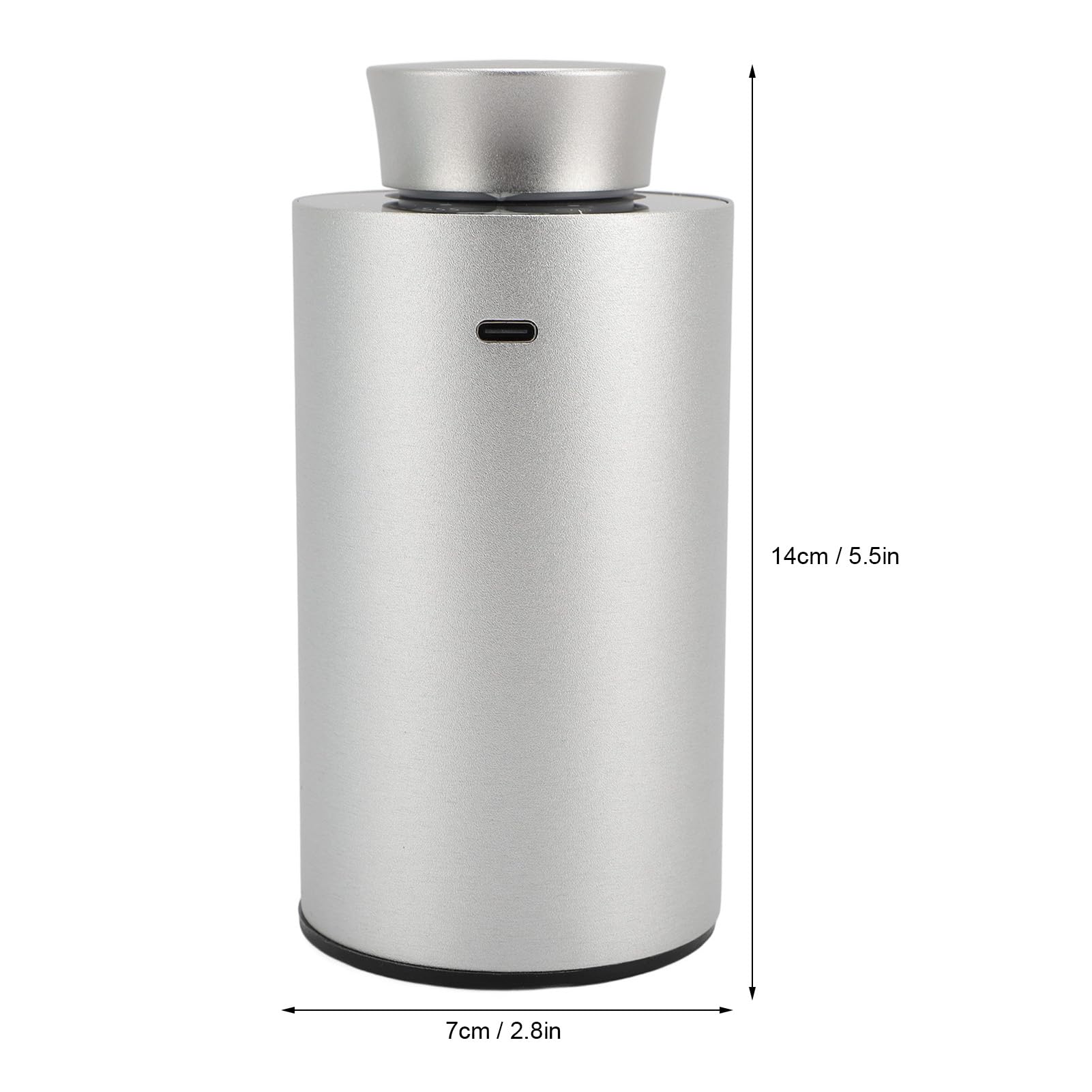 Difusor de Aceite Esencial pequeño portátil para Coche, pulverizador sin Agua con Pilas, máquina de aromaterapia silenciosa con Intensidad Ajustable, Elegante diseño de aleación (Plata)