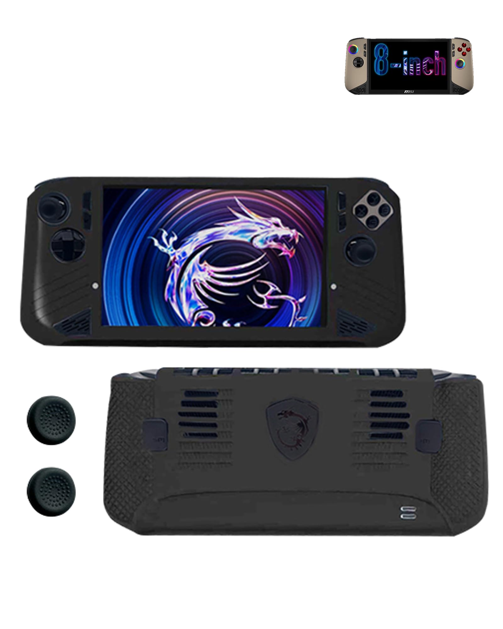 Custodia protettiva per MSI Claw 8 AI+ Gaming Handheld 8, custodia morbida per claw 8AI+ con supporto, antiurto e resistente alle cadute, nero