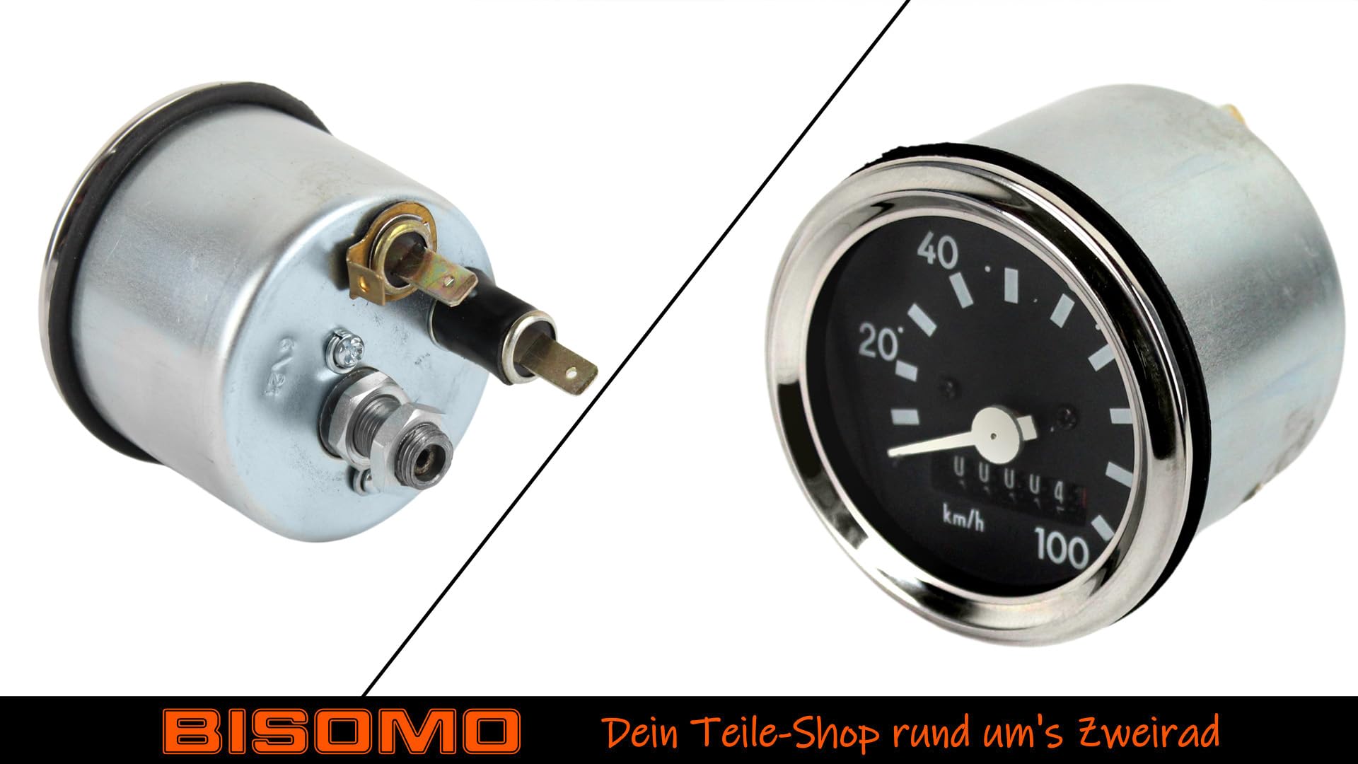Tacho Set 100km/h Ø 60mm Chromring Blinkkontrolle Tachowelle 800mm Tachohülle für Simson S50 S51 S53 S70 S83