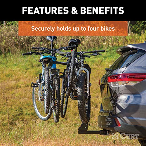 Curt 18064 Premium Trailer Hitch Bike Rack Mount, Fits 2-Inch Receiver, 4 Bicycles , Black #TOP4