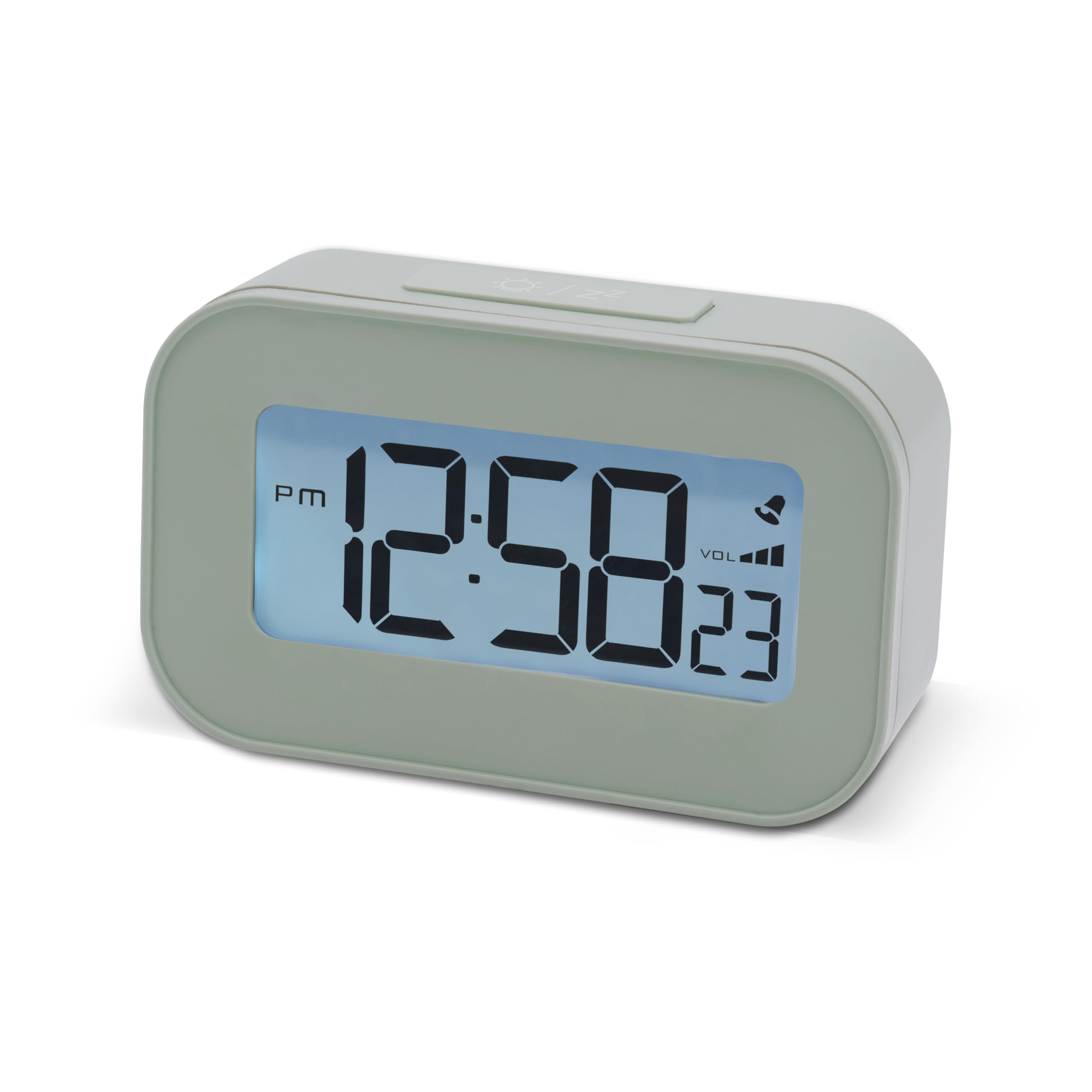 Acctim Kyle Digital Alarm Clock, LCD Digital Display with White Backlight, Snooze Function, Volume Control (Soft Lichen)