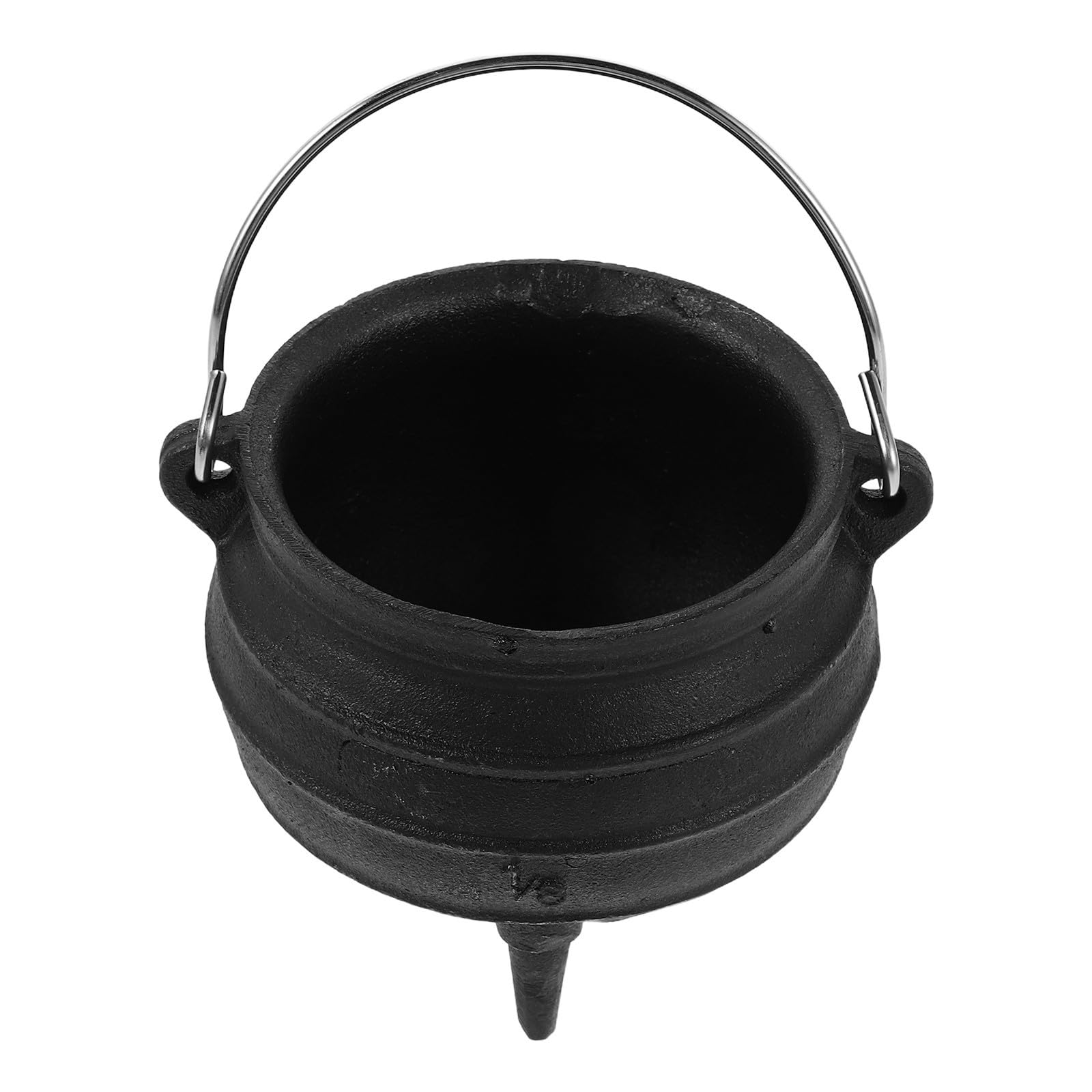 jojofuny Calderone in Ghisa Nero con Tripode e Manico, Porta Bruciatore di Incenso per Aromaterapia e Rituali di Smudging, Decorazione Rustica e Funzionale