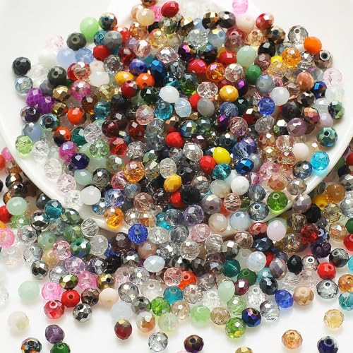 500PCS 3mm Crystal Glass Beads, Round Faceted Glass Beads, Colorful Assorted Bead for Jewelry Making, DIY Bracelets, Necklaces, Craft Projects, Multicolored Spacer Bead and Crafting (Multi 3MM) 500PCS 3mm Crystal Glass Beads, Round Faceted Glass Beads, Colorful Assorted Bead for Jewelry Making, DIY Bracelets, Necklaces, Craft Projects, Multicolored Spacer Bead and Crafting (Multi 3MM)