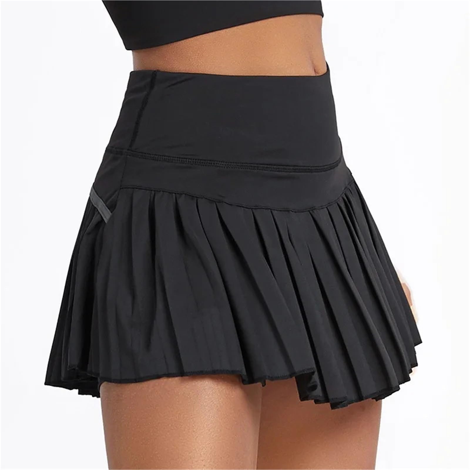 Falten-Tennisrock aus Spandex-Nylon mit Futter | Mehrfarbig, mehrere Größen for Damen, Sommer-Tennis und Outdoor-Sport