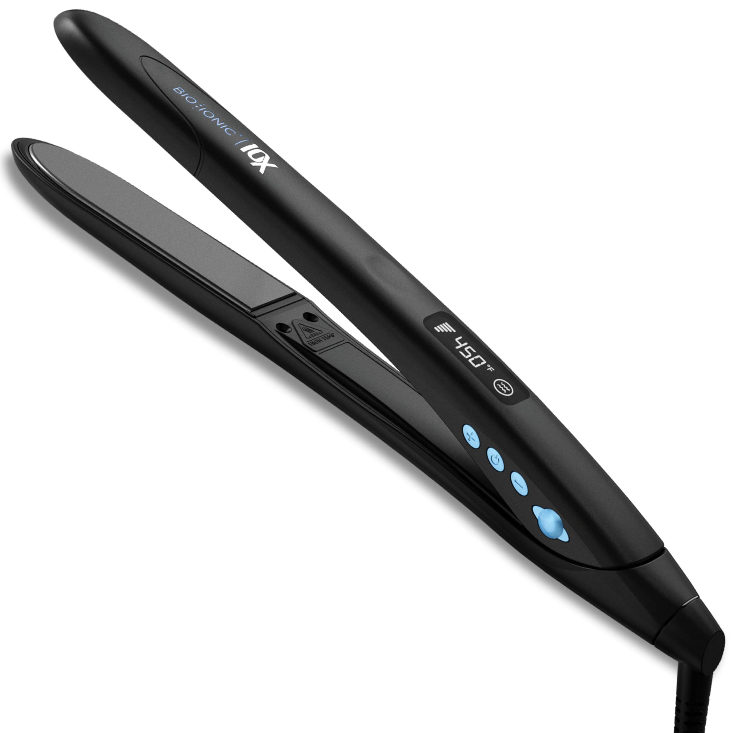 Bio Ionic 10X Styling Iron, Hair Straightener with 1" Sonic Vibrating Plates, Flat Iron with Ion Generating Mineral Complex, Versatile Syler for Wavy & Straight Hairstyles, 2025 Newer Version