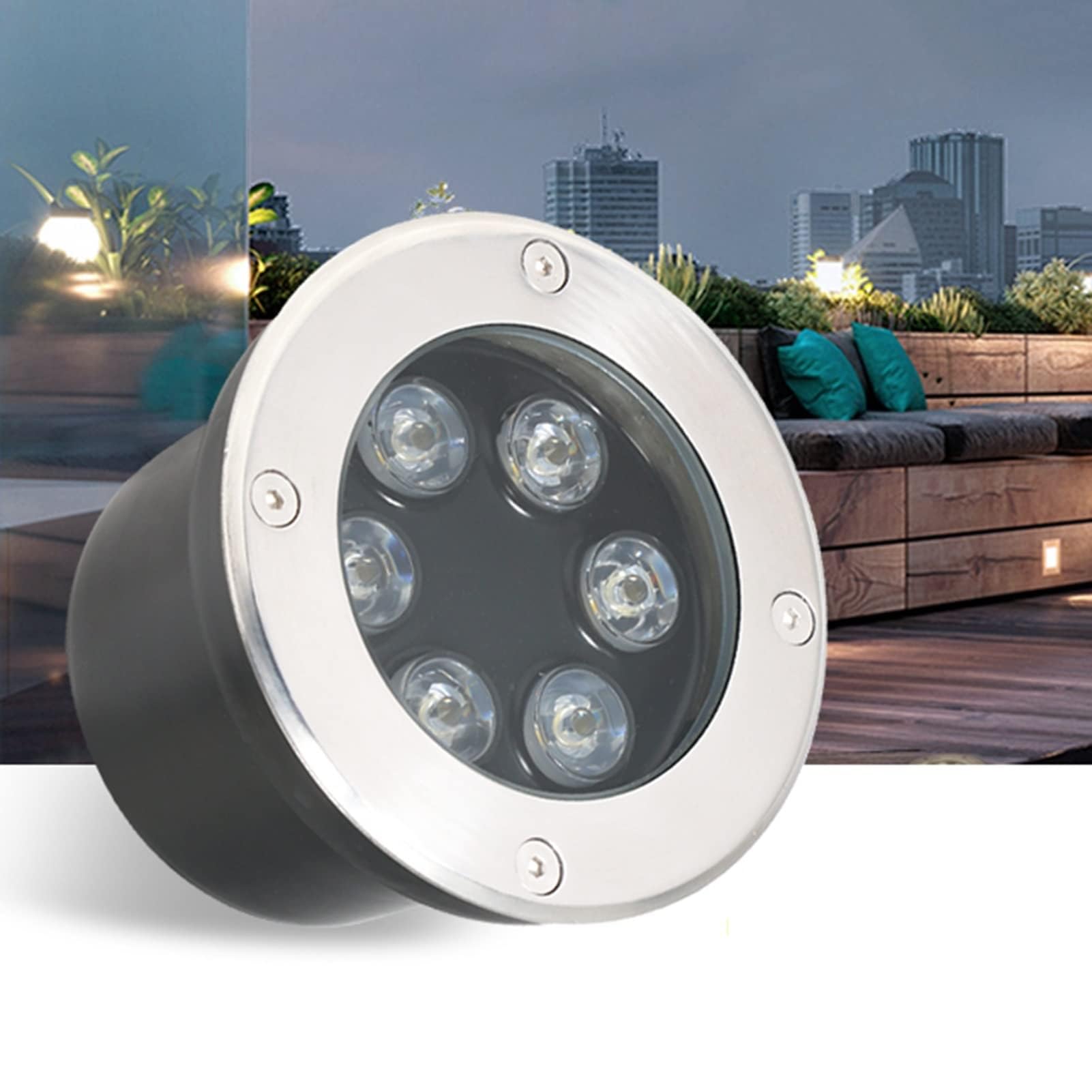 Landscape Light - LED Buried Lights, AC 85-245V Round Ground Illumination Path Light, IP67 Waterproof Embedded Spotlight, Floor Lamp Lawn/Terrace/Garden(Red,24W)