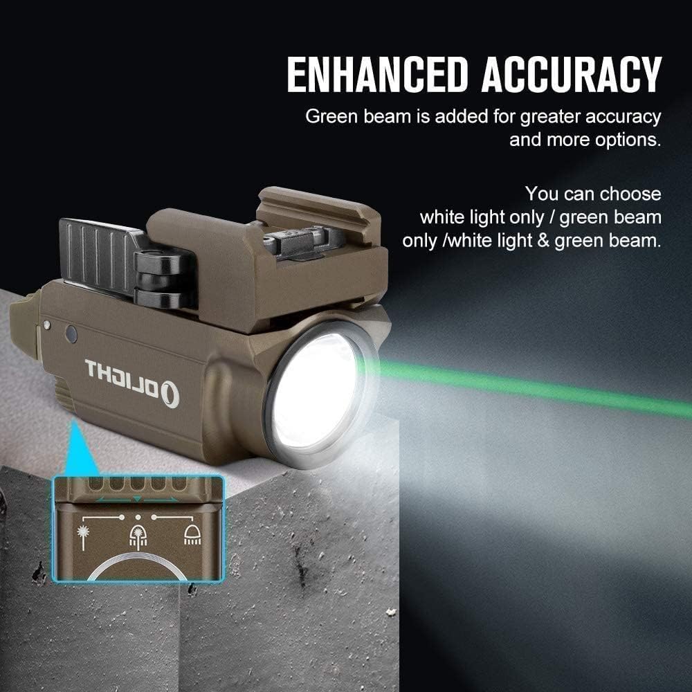 OLIGHT Odin Mini 1250 Lumens Ultra Compact Rechargeable Mlok Mount Tactical Flashlight Desert Tan, Bundled Baldr Mini 600 Lumens Magnetic USB Rechargeable Weaponlight