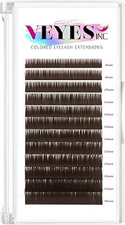 VEYES INC Brown Lash Extensions 0.03-0.07 C/CC/D Curl 8-16mm Mixed Length Volume Eyelashes Tray, Professional Supplies for...