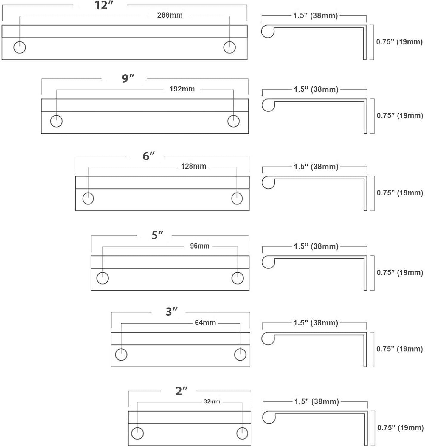 Modket Satin Gold 12" Finger Lip Edge Pull Euro Modern Kitchen Cabinet Drawer Hardware Dresser 10 Packs