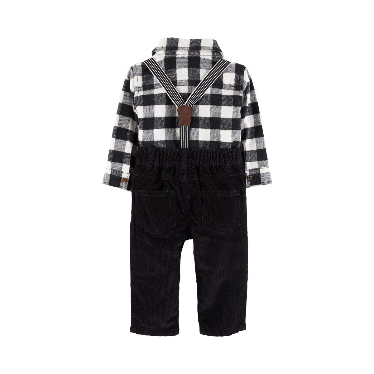 Carter's Baby Boys' 3 Piece Striped Print Dress Me Up Set (9 Months, Black)