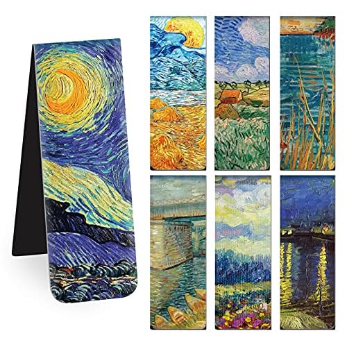 Magnetic Bookmarks 14Pcs Book Mark 3.1’‘ Page Magnetic Markers with Magnet Book Markers Page Clip for Students Teachers School Home Office Reading Supplies Impressionist Paintings 14PCS