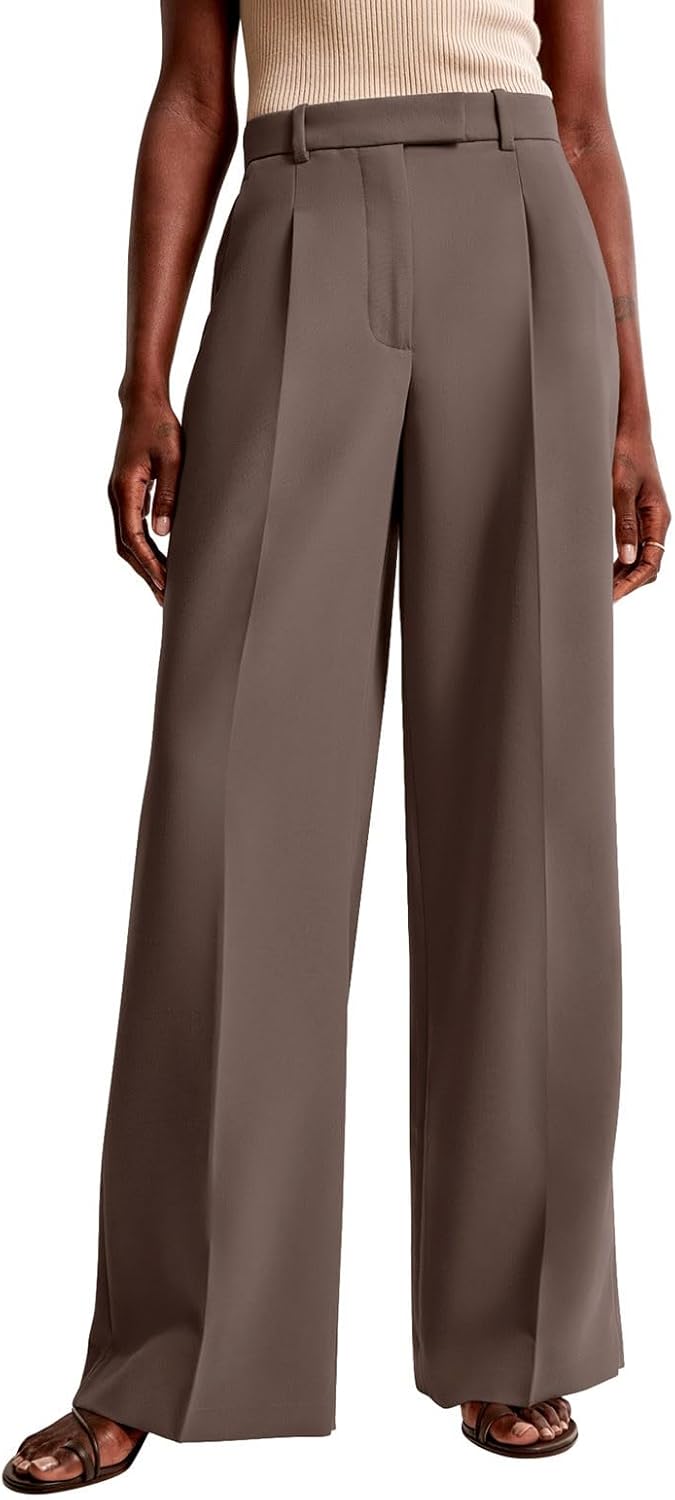 NIMIN Women Wide Leg Pants High Waisted Dressy Work Office Trousers Business Casual Palazzo Pants 2026 Fashion Outfits with Pockets Tawny X-Large - Image 6