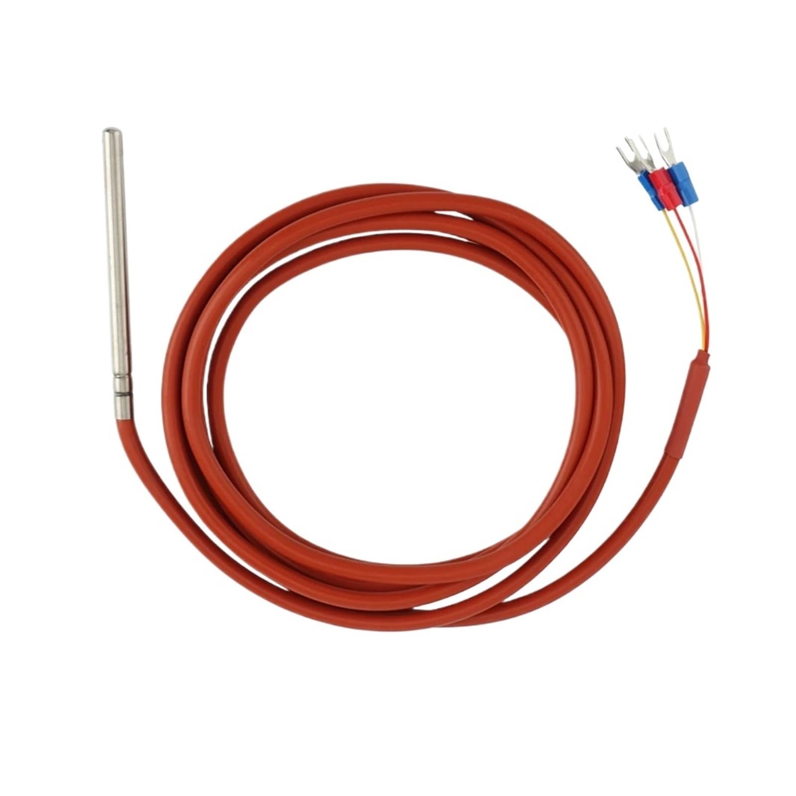 LBBCQVJK 2m PT100 Temperature Sensor 3 Wire Coated Probe 6mm*80mm Diameter*Length -20-200 Degree Celsius