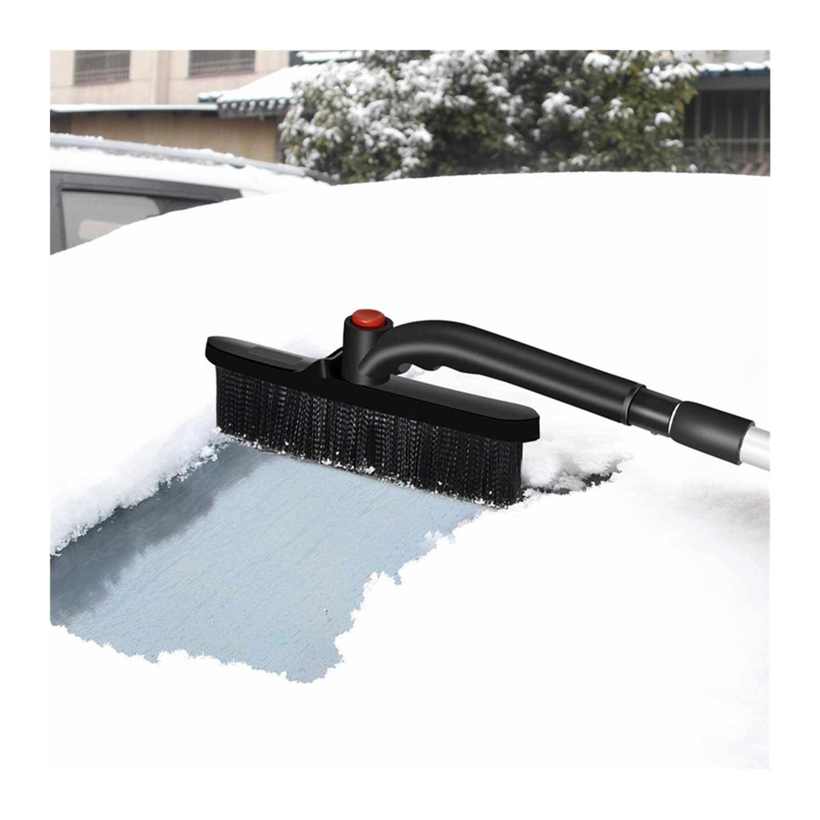 Blocs de Neige Pare-Brise de Voiture Brosse à Neige Poignée rétractable Pelle de déglaçage de véhicule Grattoir de Voiture Brosse Anti-poussière