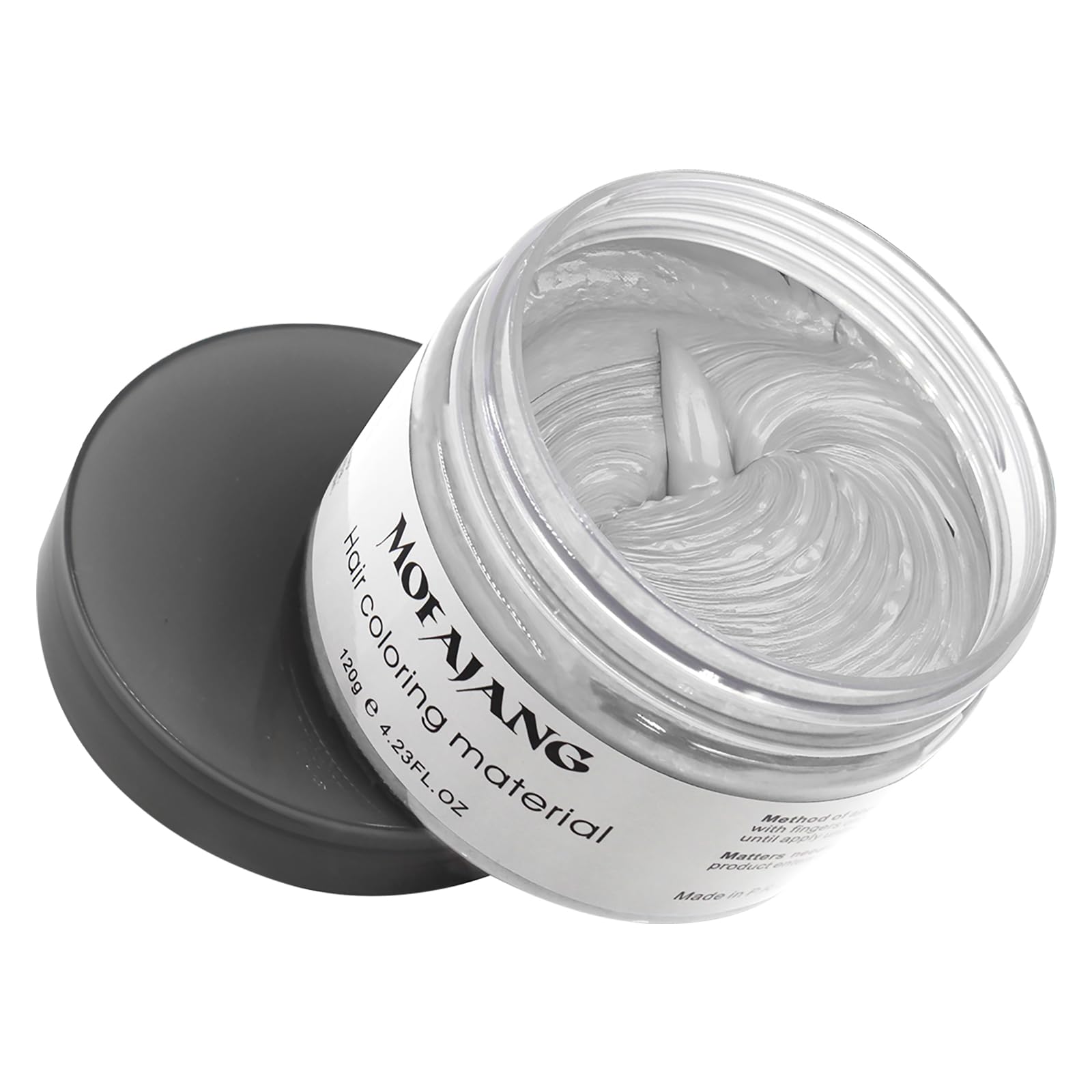 Silver Grey Hair Wax Pomades 4.23 oz - Natural Hair Coloring Wax Material Disposable Hair Styling Clays Ash for Cosplay, Party (Silver Grey)