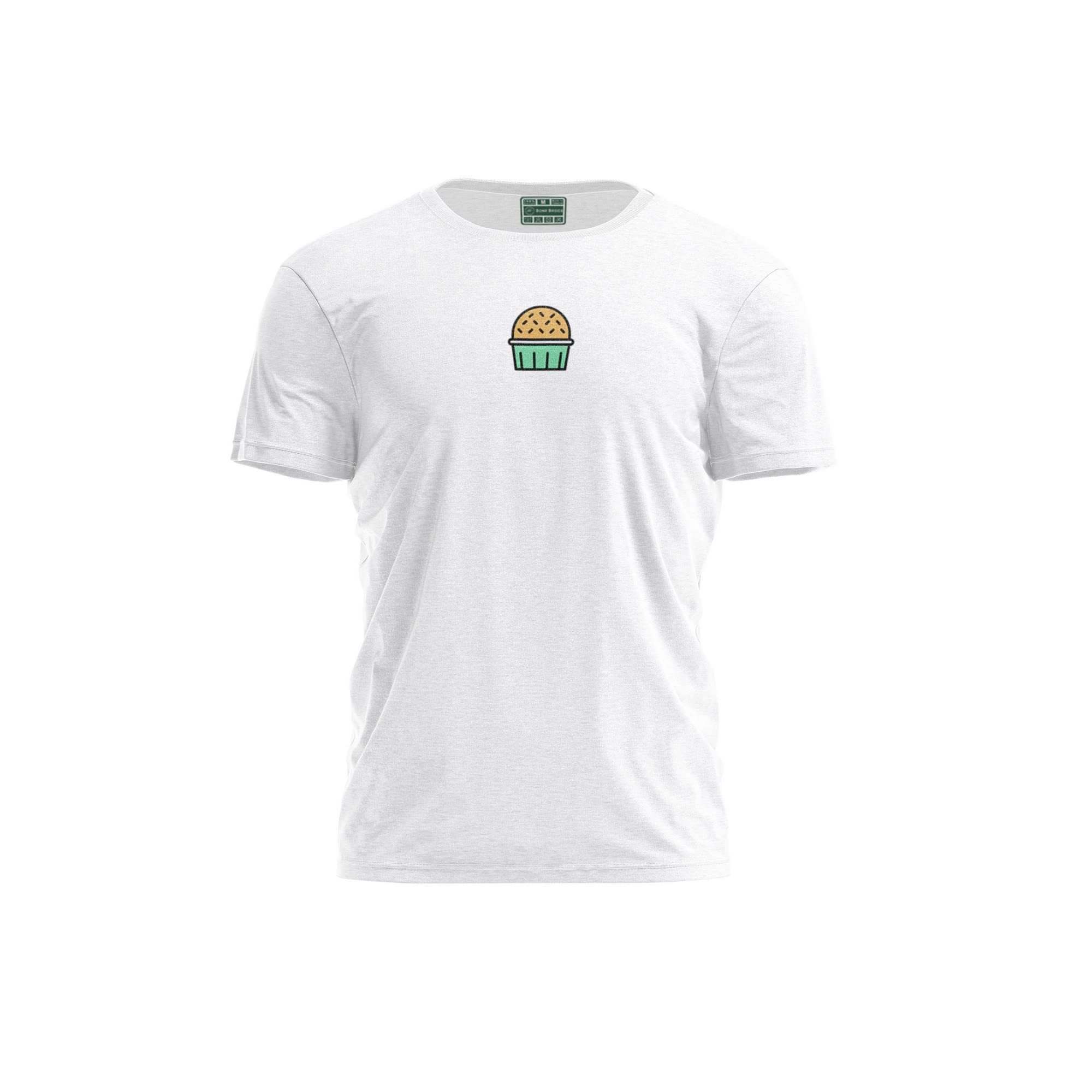 Bona Basics, Digitally Printed, Men's Basic T-Shirt,%100 Cotton, White, Casual, Men's Tops, Size: M