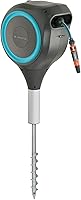 Vista 6 de GARDENA 18604 50' x 1/2" Automatic Retractable Garden Hose Reel for Outside Use on Metal Spike With Easy Swivel for Simple Watering of Gardens and