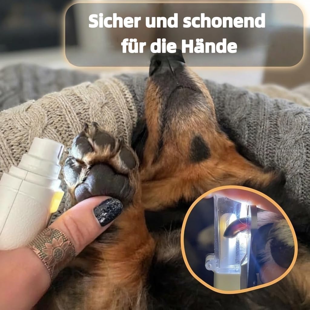 Dr.Pfoten LichtSchere PRO Hund– LED Krallenpflege Werkzeug Für Hunde Mit Sichtbarem Nerv Für Ruhige Und Sichere Anwendung- Sichere Pfotenpflege Ohne Angst (Weiß)
