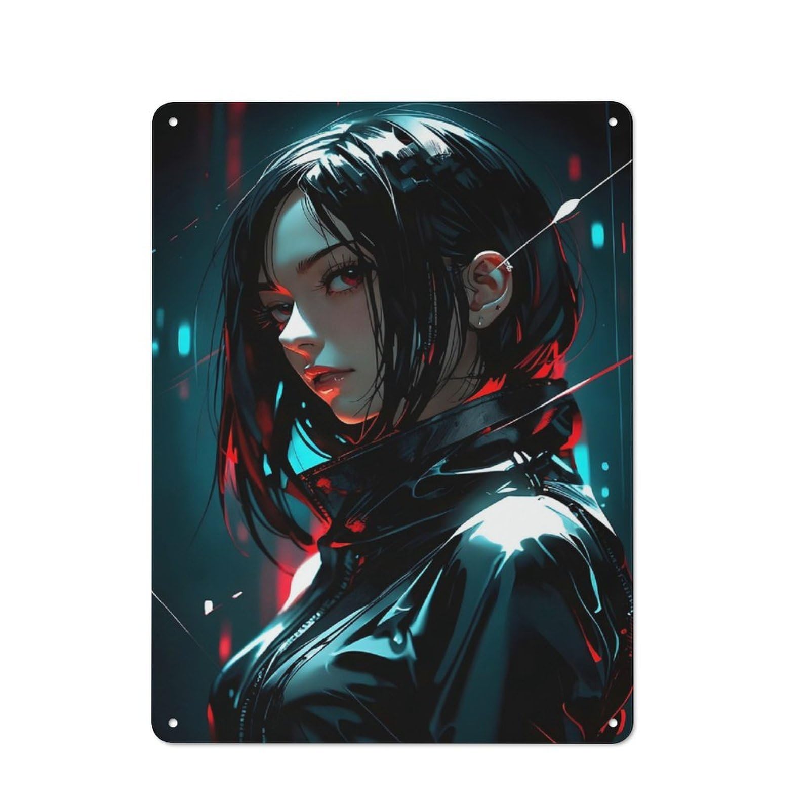 Junmoney Girls Style-23 Vintage Metal Plaque 40X30cm Featuring Anime For Hallway Wall, For Wall Display Collectors