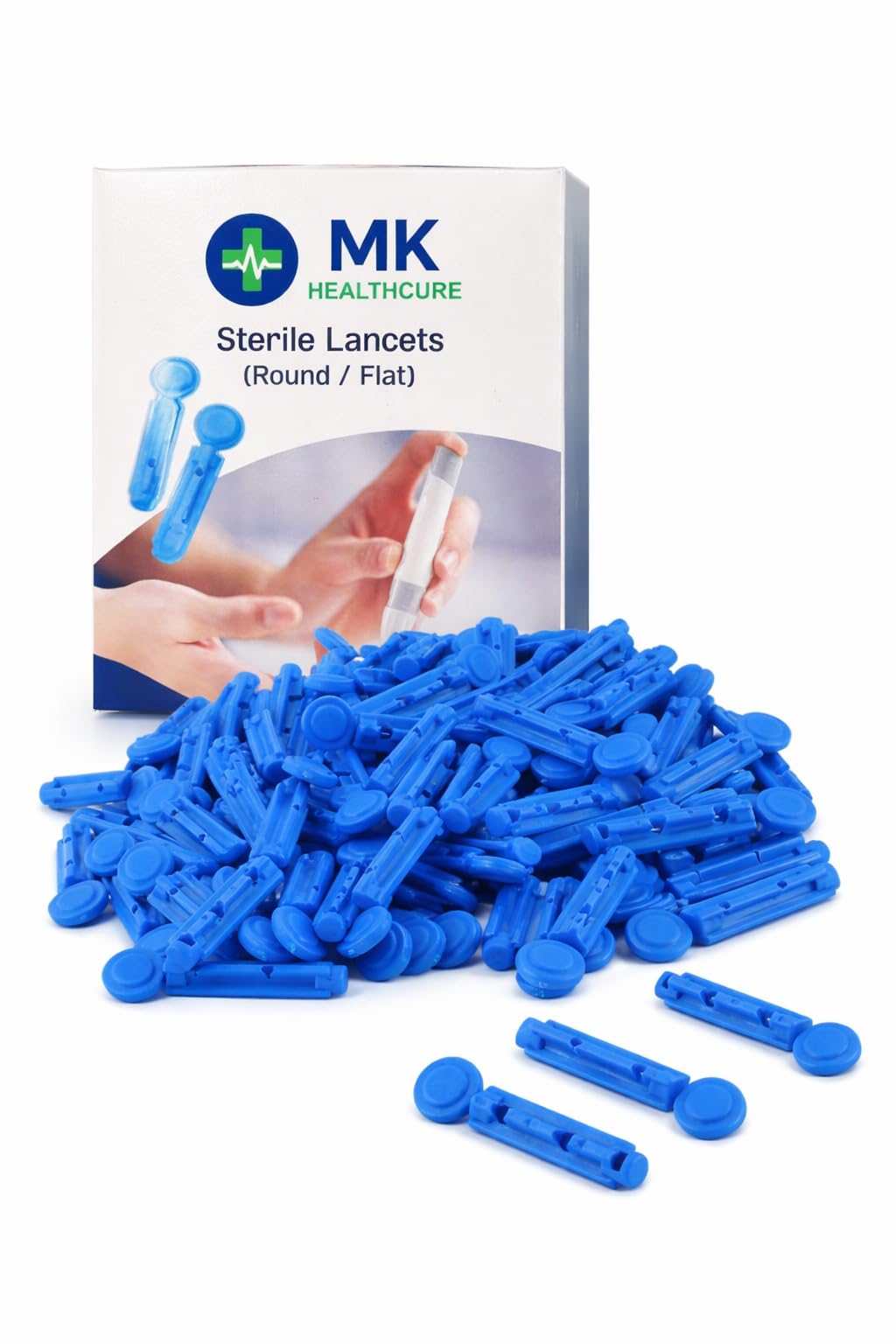 100 Pcs Round Blue Blood Lancets compatible with Dr. Morepen, Onetouch,SDCodefree,Oncall Plus,Contour Plus,Contour TS,G1 Advance,Dr Trust glucometer devices-image-28