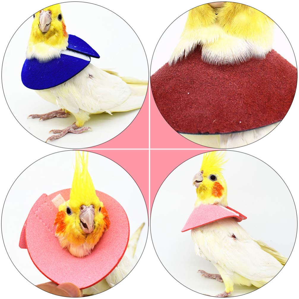 ULTECHNOVO Collar De Recuperación para Pájaros Pequeños Ajustable Anti Mordeduras Y Anti Lamidos para Loros Protector De Cuello para Cuidado Y Recuperación De Lesiones 4 Piezas