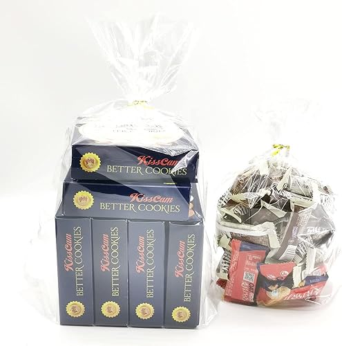 Miniatura 3 de Keoferlo 100 bolsas de regalo de plástico de celofán con fuelle inferior de 8 x 11 x 3.15 pulgadas, bolsas de refuerzo transparentes con lazos,