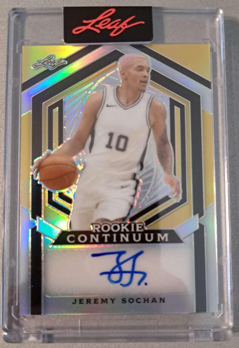 JEREMY SOCHAN RC AUTO 2023 Leaf ROOKIE Continuum 44/66 Autograph #128 Spurs MT-MT+ NBA Basketball