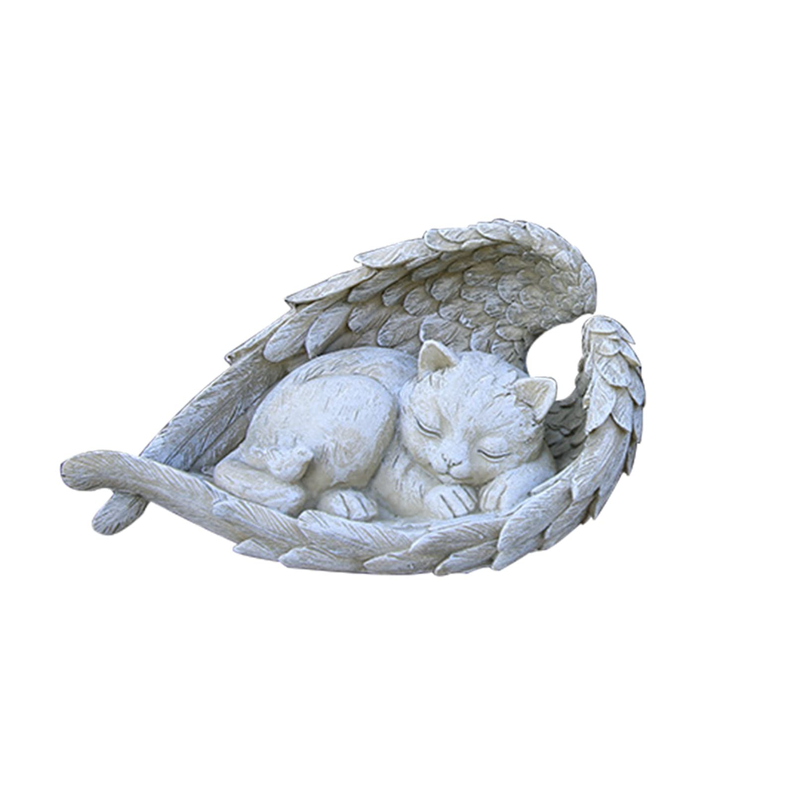 Rehomy Piedra conmemorativa para mascotas, lápidas, tumbas, gato, perro, durmiendo, en el ala de ángel, estatua de simpatía, regalo para el hogar, jardín, decoración del patio trasero
