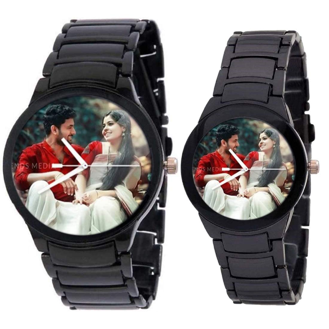 NITYAMA Customize Watch Photo Print Dial for Couple| Stylish Watch for Men & Women | Watch for Anniversary Gift or Birthday Gift| Silver Black Dial Watch (B0BZR5FF9L) Amazon Price History, Amazon Price Tracker