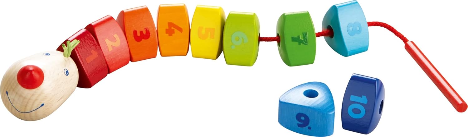 HABA Threading Game Number Dragon | Wooden Threading Toys | 302161