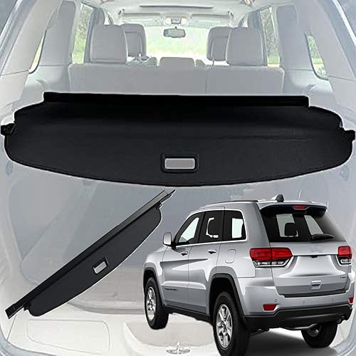 Miniatura 8 de kaungka Funda protectora de carga compatible con Jeep Grand Cherokee 2022 2023 de 5 asientos (2 filas WL) 4XE Durable Black Rear Trunk Shield