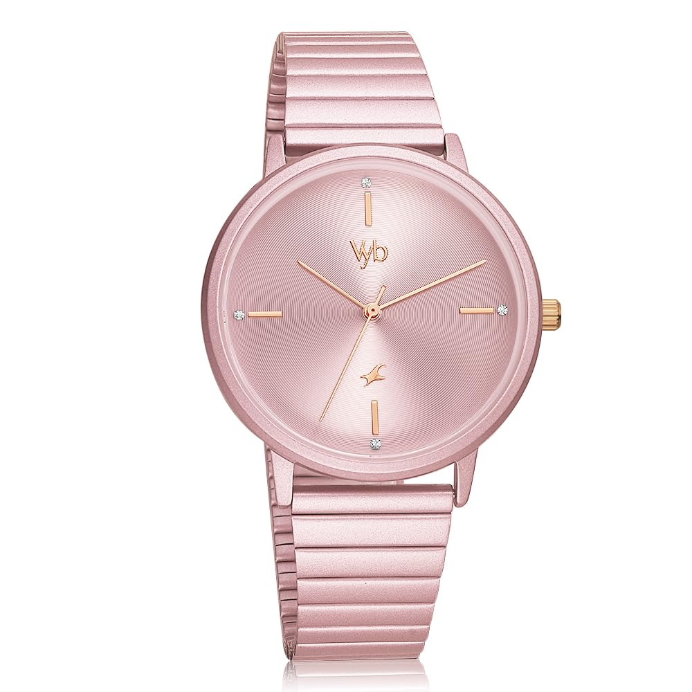 Fastrack Stainless Steel Analog Light Pink Dial & Band Girl's