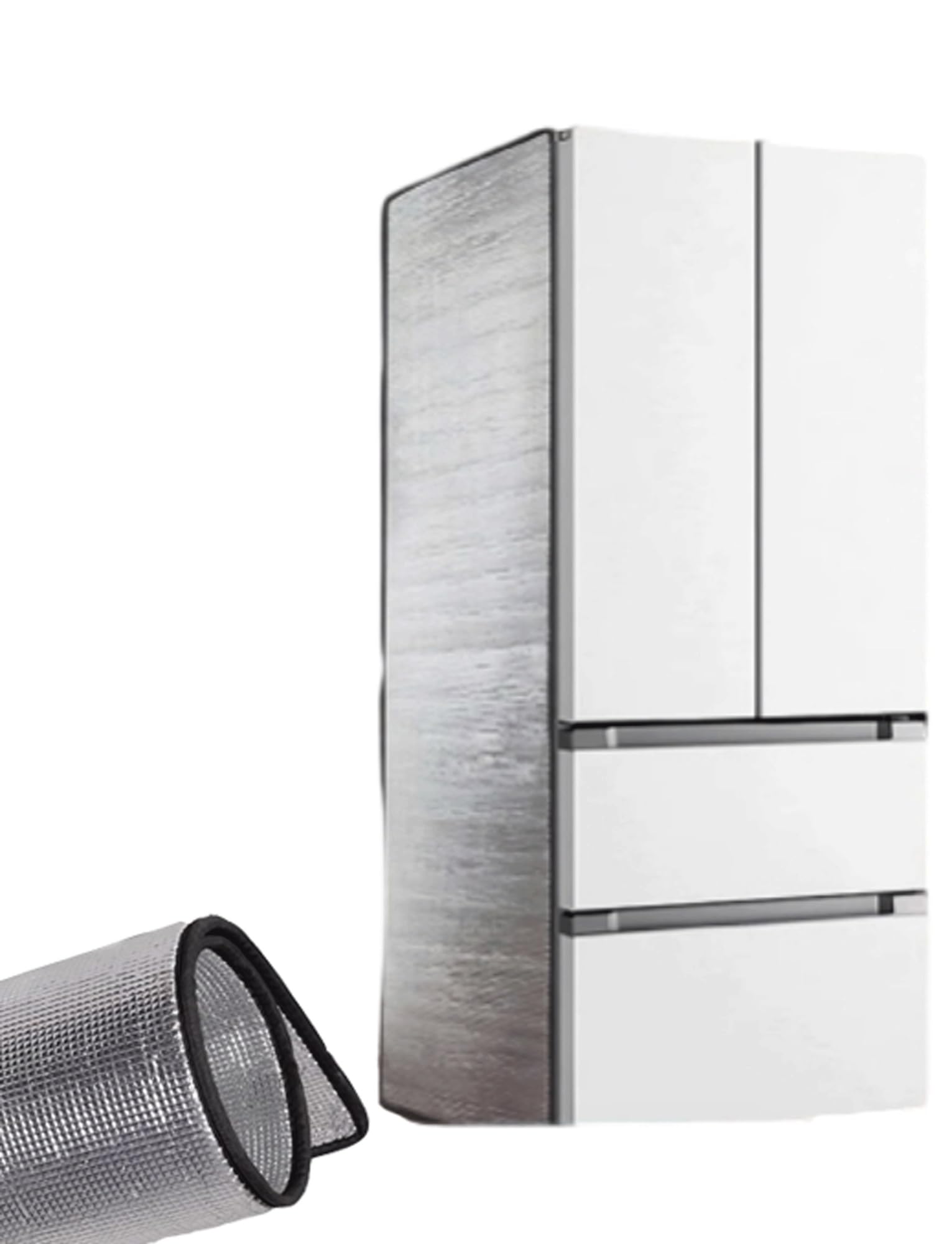 Wodoodporna, izolowana osłona zamrażarki z folią aluminiową i magnesem do lodówki, osłona przeciwsłoneczna do zamrażarki do lodów i szafy chłodniczej (styl 3, 160 x 100 cm)