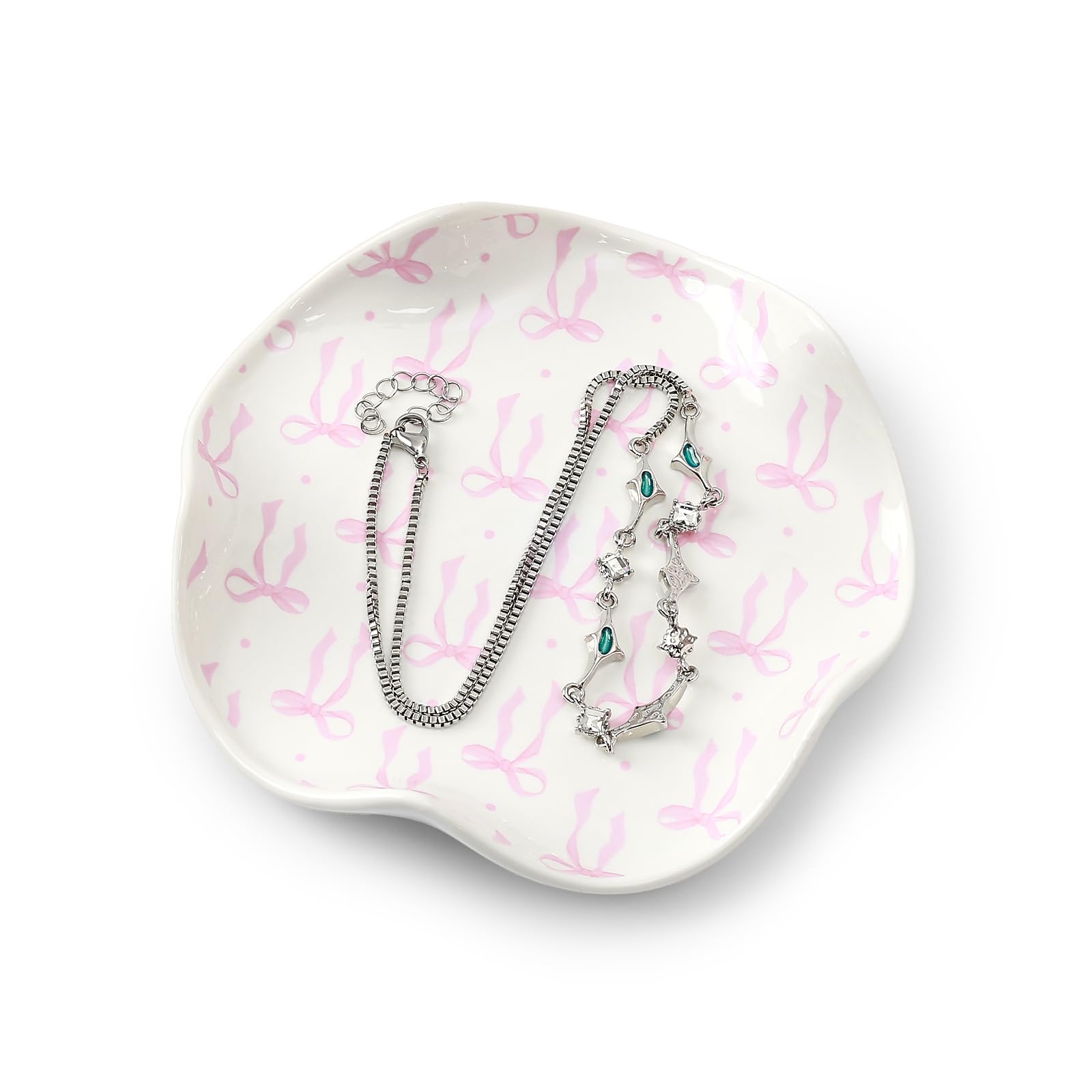 Petit porte-bijoux à carreaux Koythin coupelle en céramique fine pour femme