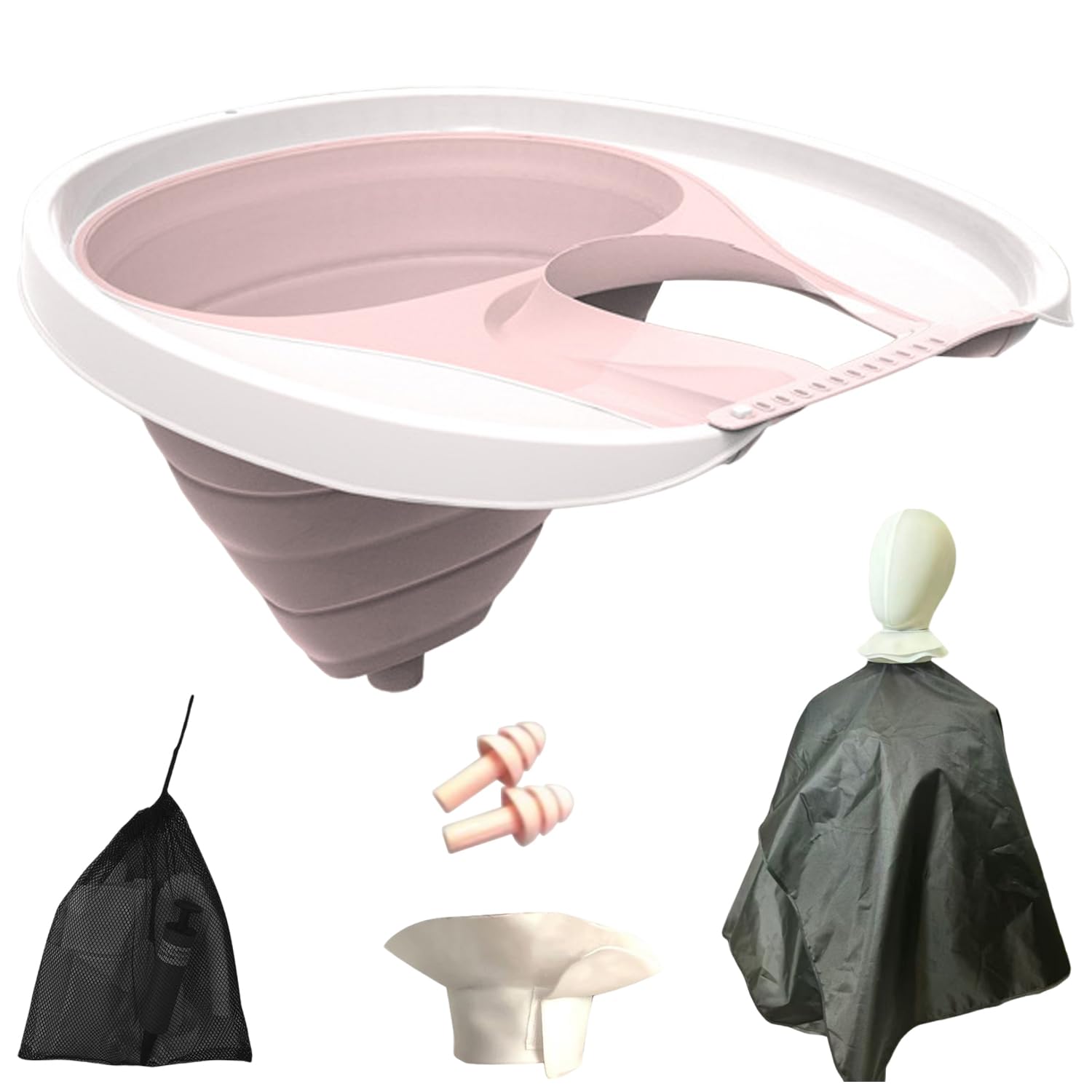 Lavacabezas Plegable, Lavacabezas Portatil con Tubo Desagüe, Lavacabezas Portátil TPE para Personas Encamadas, Herramienta Lavar Cabello para Mujeres Embarazadas y Personas con Movilidad Reducida (C)
