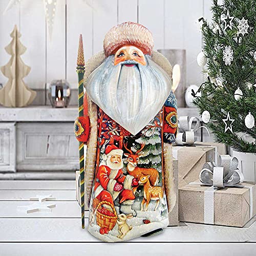 G. Debrekht Deer Friend Father Frost Santa Carved Wood And Hand-Painted Figurine #TOP1