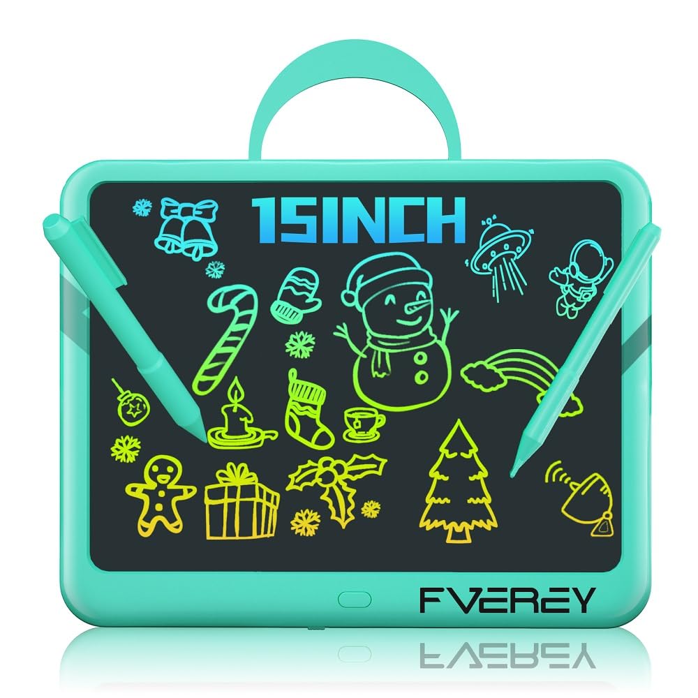 15inch LCD Writing Tablet for Kids, Color Screen Kids Drawing Tablet with 2Stylus,Portable Doodle Pad for Ages 3-8,Educational Toy for Preschool Learning