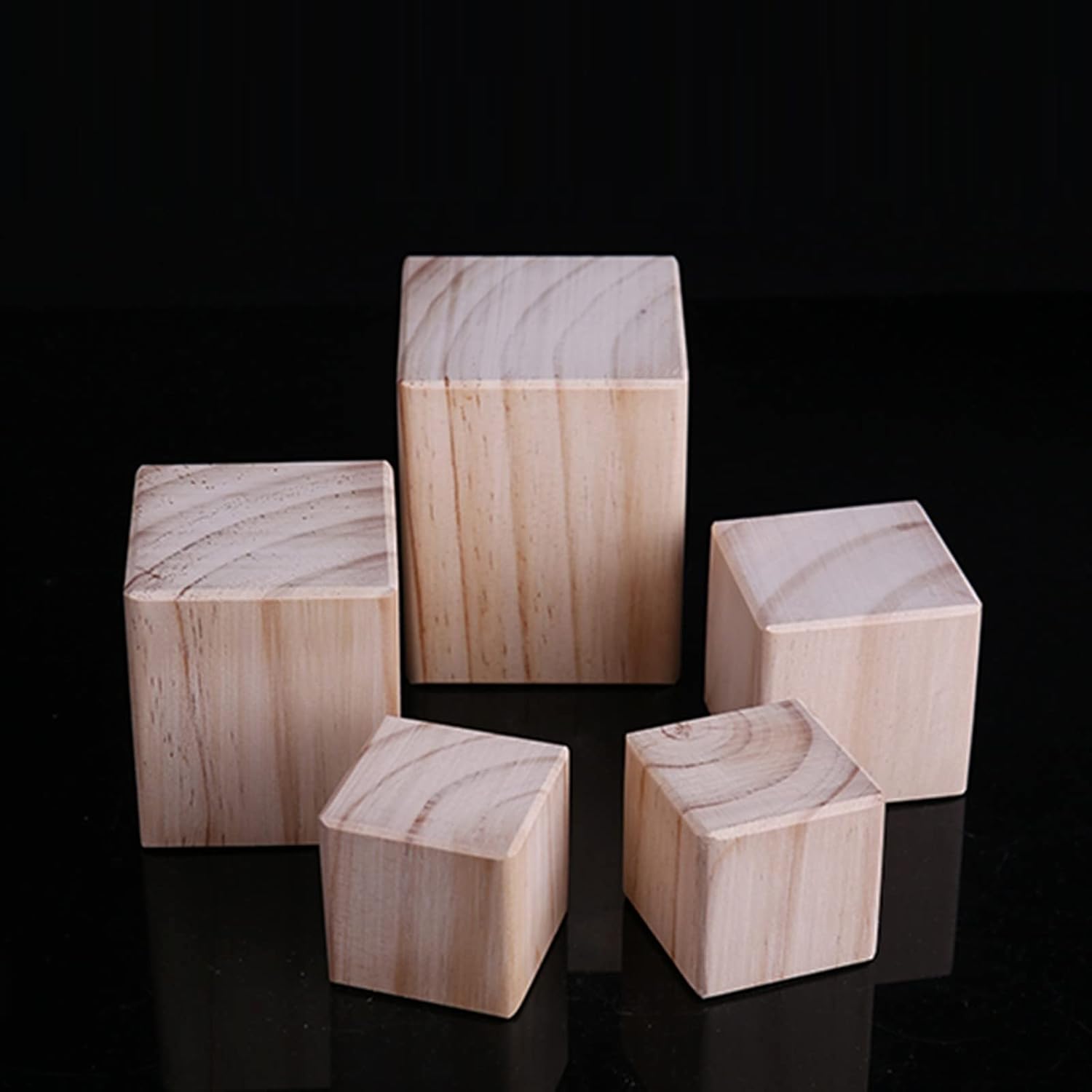 Set of 4 Furniture Legs Wooden Bed Supports,Furniture Supports 3cm Sturdy Base,Furniture Riser,Table Legs Riser Solid Wood Block(Color:A,Size:12 * 12cm/4.8 * 4.8in)